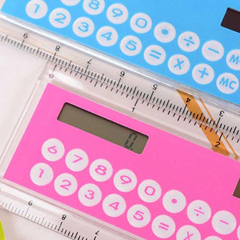 1piece 10cm Ruler Mini Calculator Multi-function Thin Office Ruler School Colors Stationery High Random Student Fou J4S0