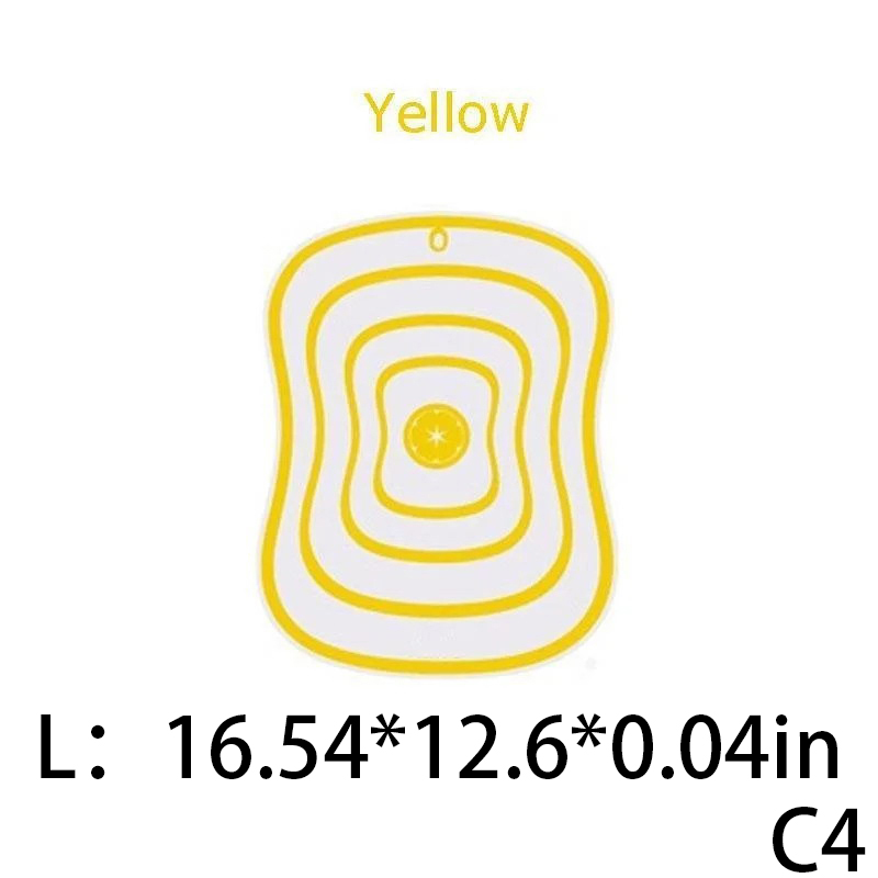 3 Größen farbige Linie Küche rutsch feste Hack klötze Werkzeug flexible transparente Schneide brett Küche pp Schneide bretter: YELLOW