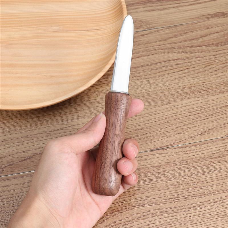 Stainless Steel Clam Oyster Shucking Tool Thicken Wooden Handle Open Shell Tool Seafood Cutter Oyster Shucker Kitchen Utensil