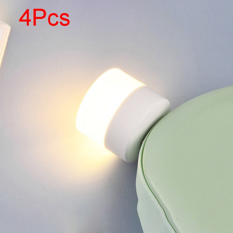 4 stk bærbart natlys energibesparende led trådløs lampe universal usb interface bordlampe udendørs indendørs belysning dekoration: Varmt lys