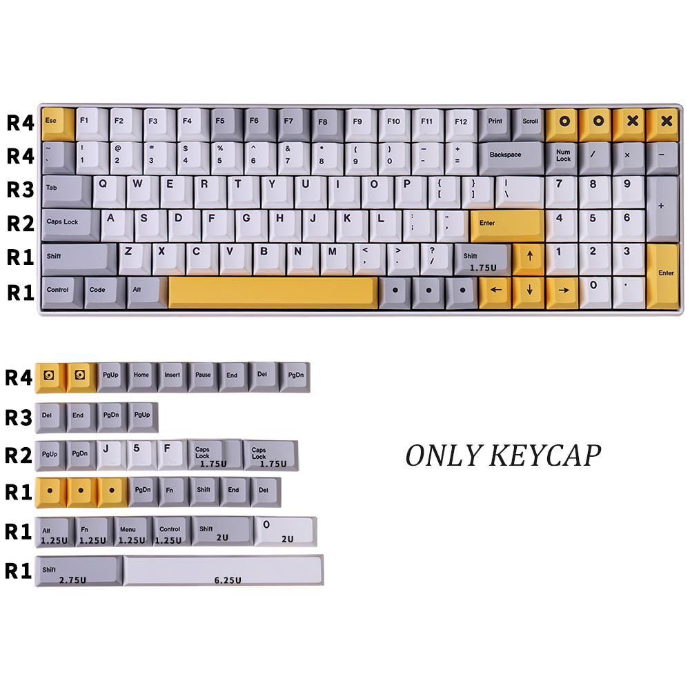 Teclas de perfil de cereza para teclado mecánico para jugar, teclas con tema industrial pesado, 139 teclas, PBT, SUB, DYE-SUB