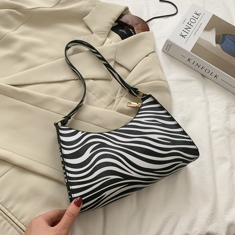 Mode Zebra Print Vrouwen Luxe Handtas Pu Leer Eenvoudige Onderarm Schoudertassen Vrouwelijke Dagelijks Baguette Totes Purse Pouch