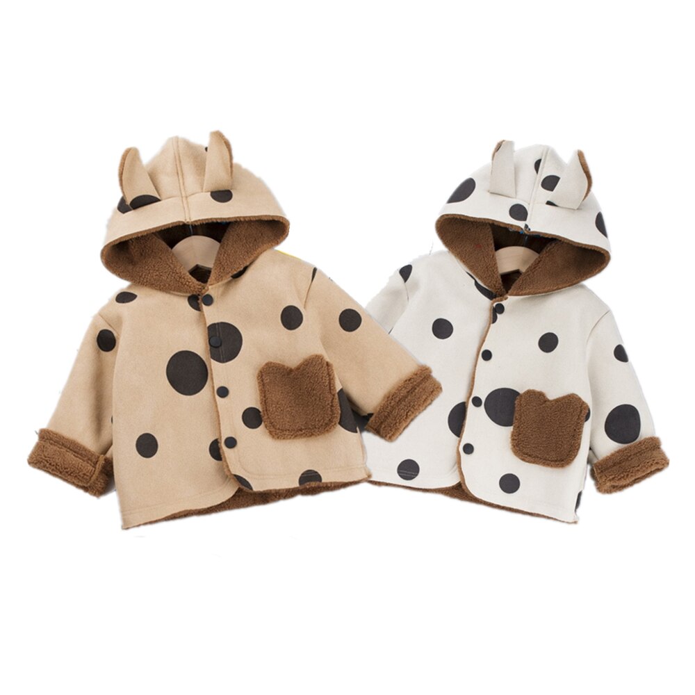 neugeborenen Baby Junge Mädchen Herbst Winter Ohren Mit Kapuze Jacke Warme Mäntel Oberbekleidung Fuzzy Kleidung Kleidung Jacken 0-24M