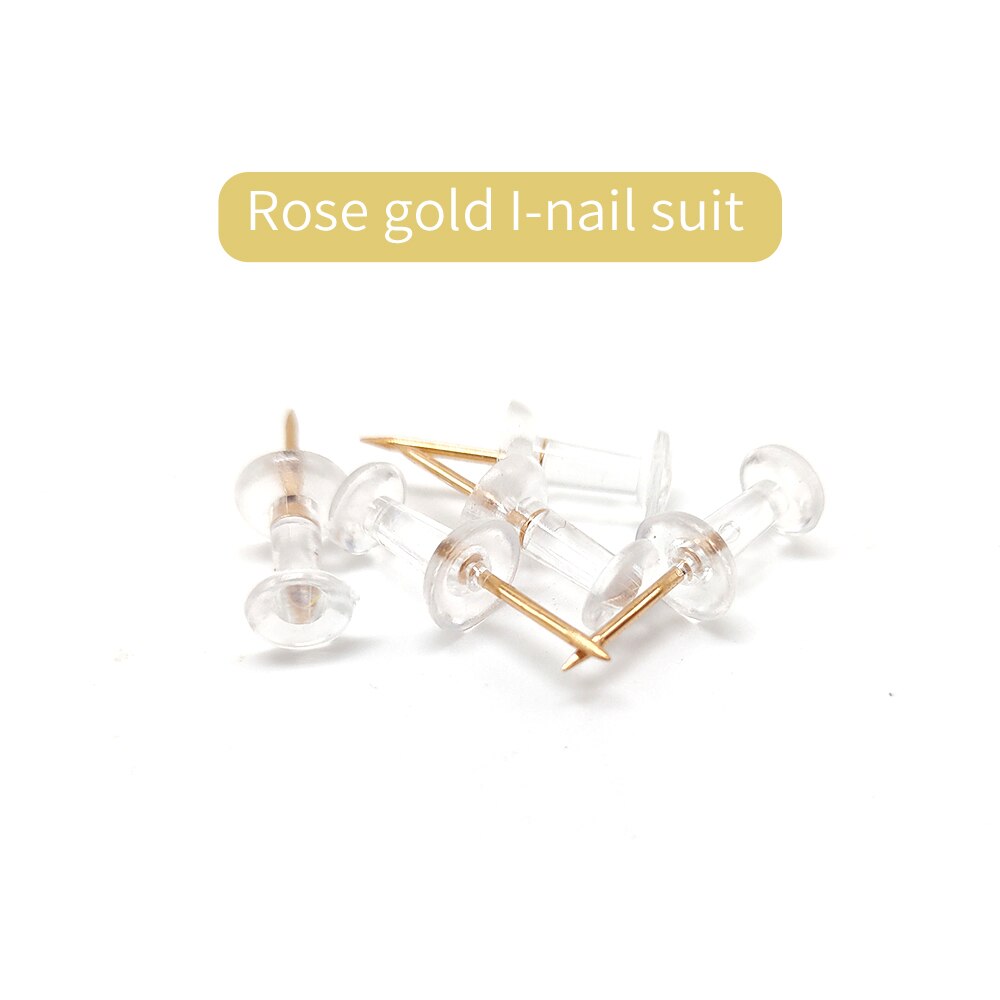 200 Stks/doos Rose Goud Zilver Push Pins Nagels Punaise Board Pins Tekening Foto Muur Studs Bevestigingsmiddelen Met Opbergdoos
