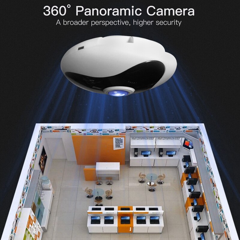 Ip-kamera fisheye panoramakamera 960p trådløst hjemmenettverkskamera oss støpsel