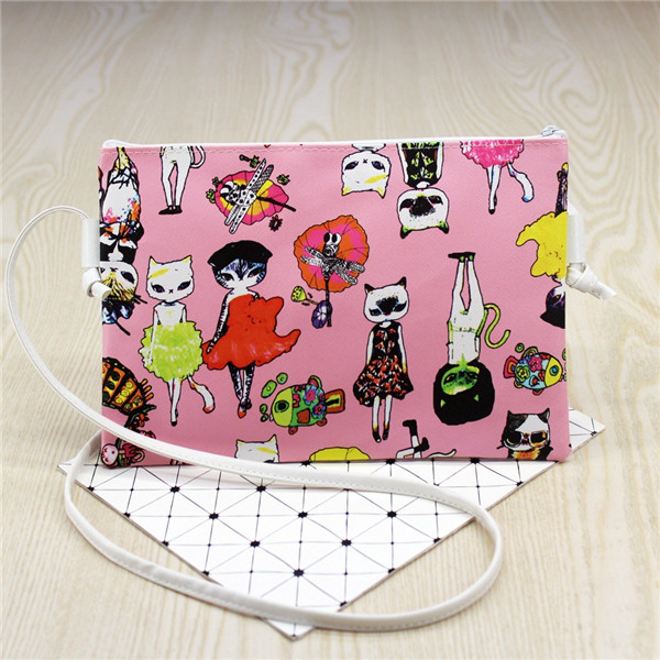 Cartoon Printing Kids Baby Messenger Tas Clutch Mode Vrouwen Crossbody Bag Vrouwelijke schoudertassen voor Meisje Party Handtassen 24*16.5: Abrikoos