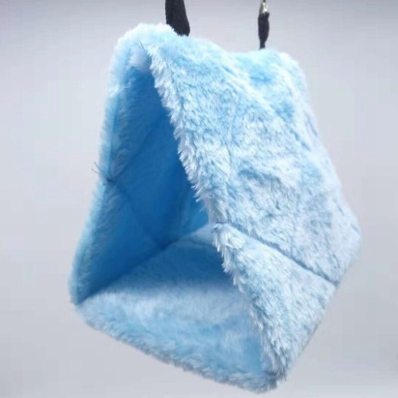 Pet Birds Parrot Soft Warm Plush Snuggle Hanging Cave Swing Toy Cage Hammock Pet Bird Bed Decor XCCYGW87: Blue