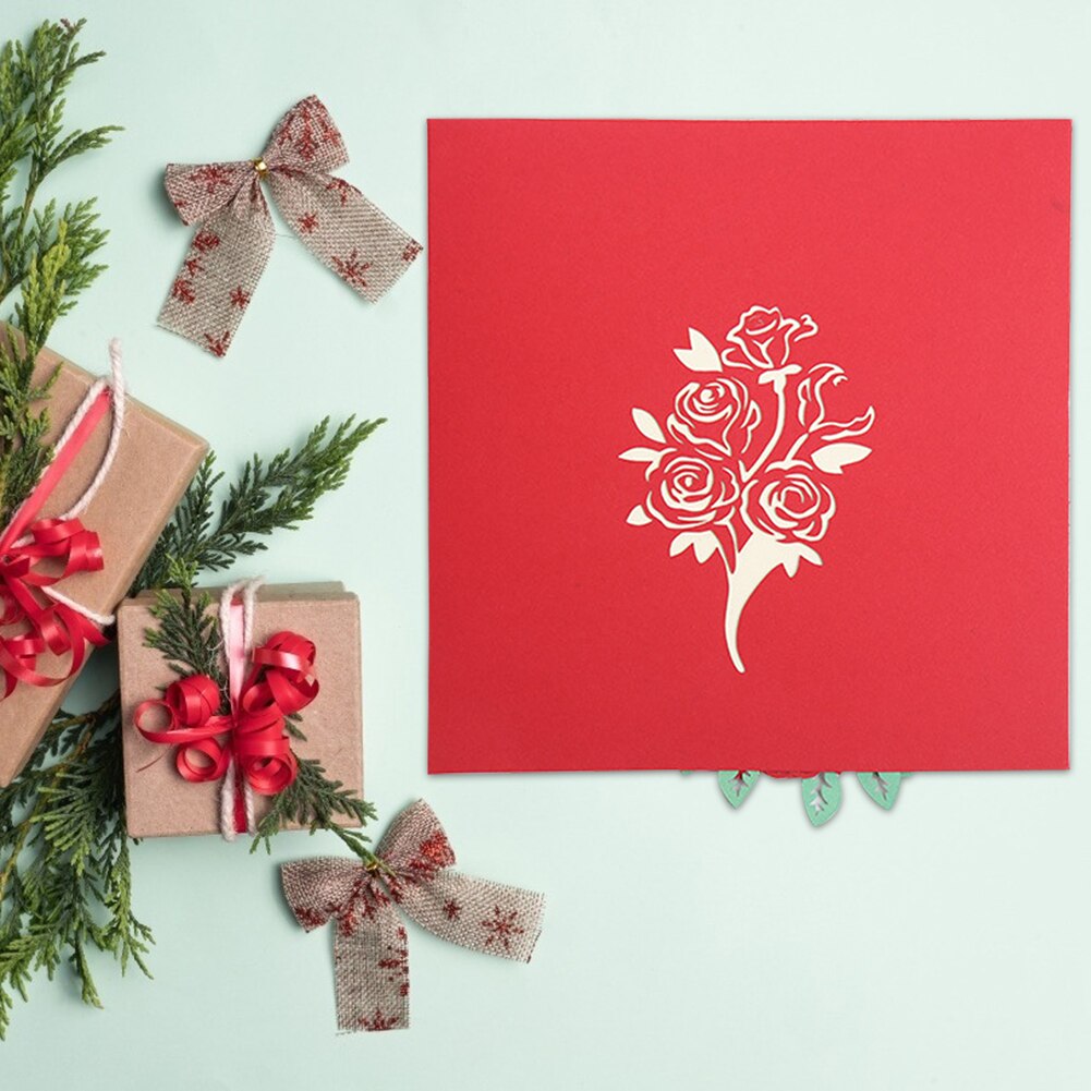 Valentines Day Greeting Cards 3D Romantic Wedding Invitations Cards Hollow Festival Card for Event Party Supplies