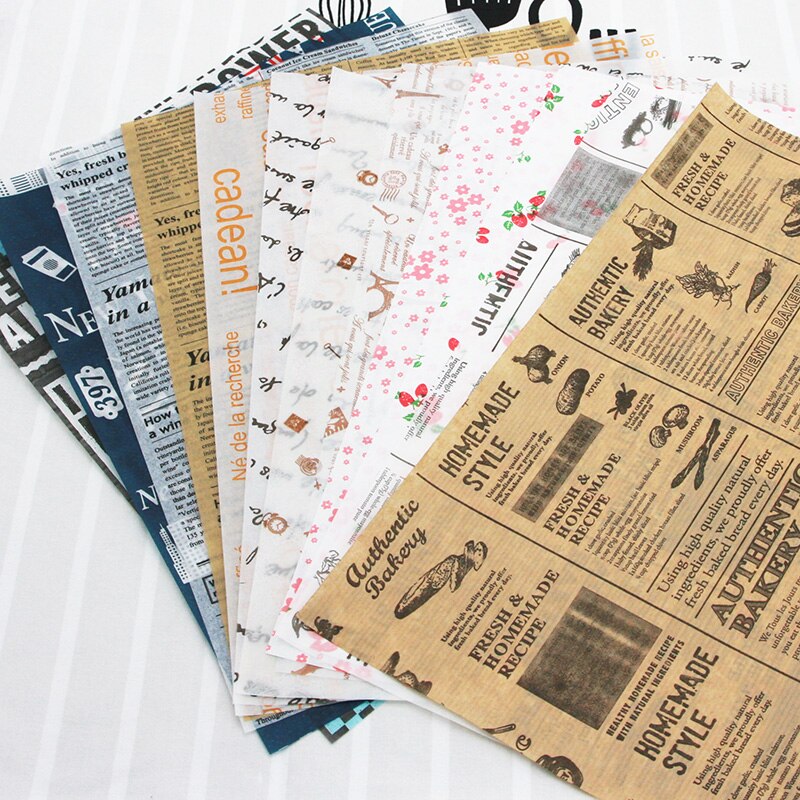 Papier d&#39;emballage en papier huilé pour pain, Sandwich, hamburgers, frites/cire de alimentaire, outils de cuisson, Gadgets de cuisine, 3 tailles, 25 pièces/lot