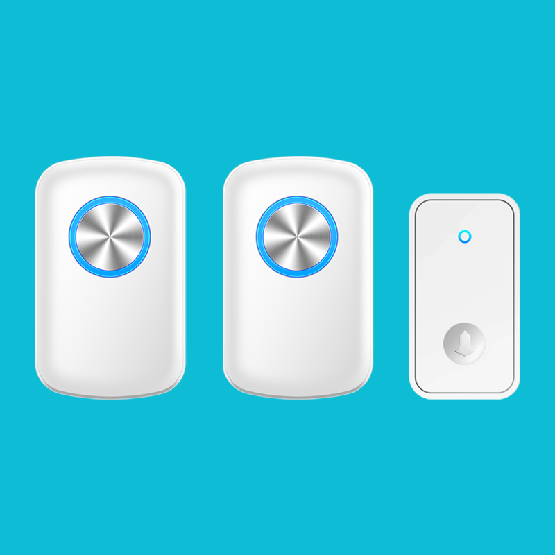 Cacazi eu stecker autarke kabellose türklingel wasserdicht keine batterie erforderlich 5 volumen 0-110db 60 glocken glocke 1 Geschmack 2 empfänger: gelb