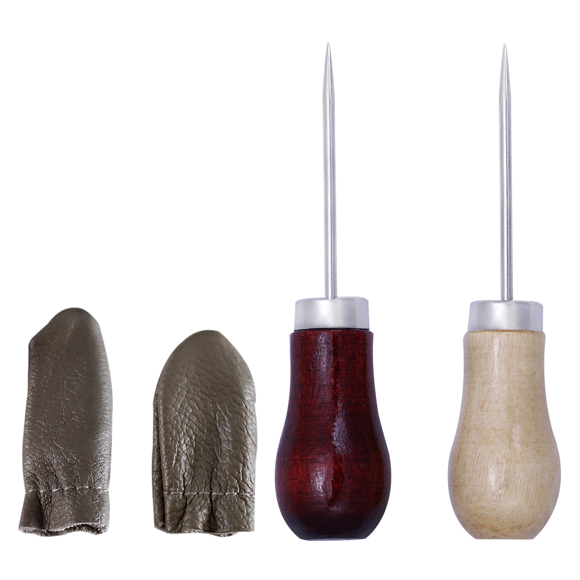 Leather Craft Awl Tool Hole Wooden Handle Awls DIY Stitching Awl Pin Punch Hole Shoe Repair Tool Hand Stitch Pin Punching Tools: T