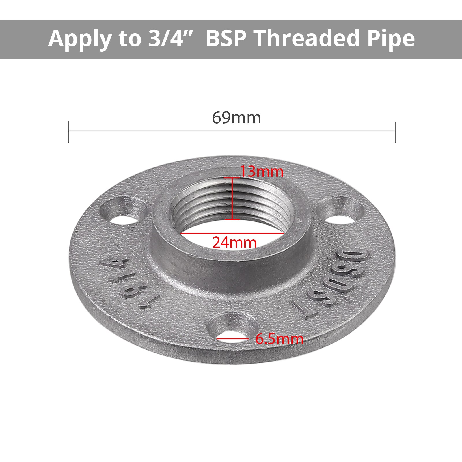 PROSTER 10 stücke für Temperguss Aluminium Legierung Rohr Armaturen Zauberstab Boden Flansch Rostigen Industrie 1/2 &quot;3/4” 1 ”BSP Silber Grau: M