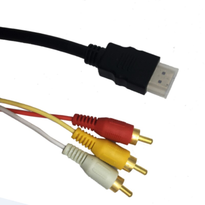 HDMI-Compatible con macho a 3 RCA, Cable adaptador AV de Audio y vídeo, 3RCA, componente convertidor estéreo para decodificador de TV, DV, DVD, PC