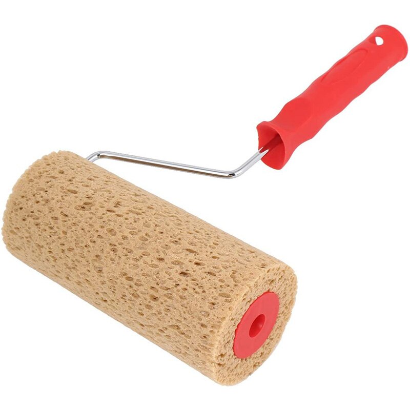 Verf Roller, Thuis Muur Textuur Patroon Decor Tool Plastic Handvat Spons Verf Roller, 7 Inch(M90A)