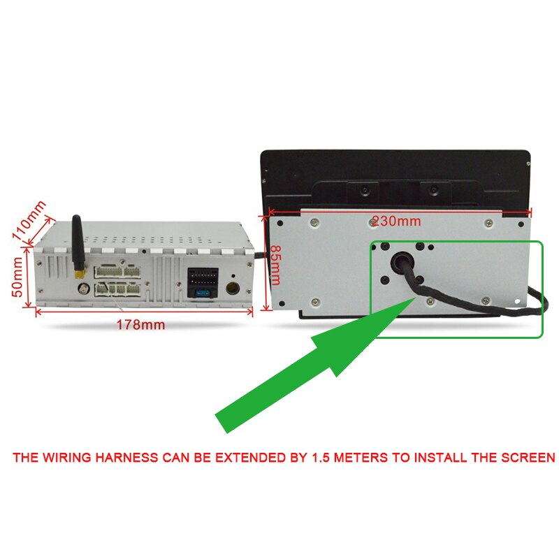 1.5m kabels voor draaibaar multifunctioneel gps navigatiedisplay
