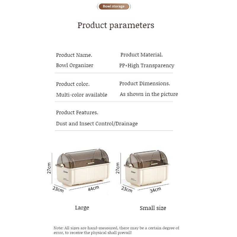 Household Storage Box Kitchen Dish Organizer Drainable Dish Organizer Flatware Storage Box with Lid