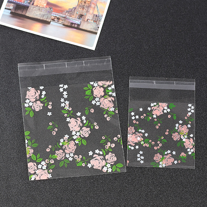 100Pcs packaging bag plastic self-adhesive DIY biscuit packaging bag bread baking supplies candy packaging party decoration