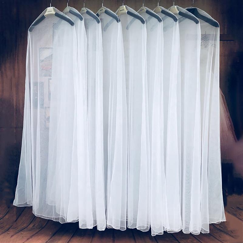 Transparent Soft Tulle Dust Cover For Home Clothes Wedding Dress Garment Bridal Gown Protector Mesh Yarn 160cm 180cm 200cm