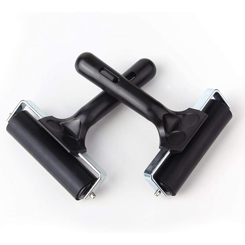 2 Stuks 4-Inch Rubber Rem Roller Soft Rubber Rem Rubber Drum Kwast Inkt Applicator Art Craft Stempelen gereedschap