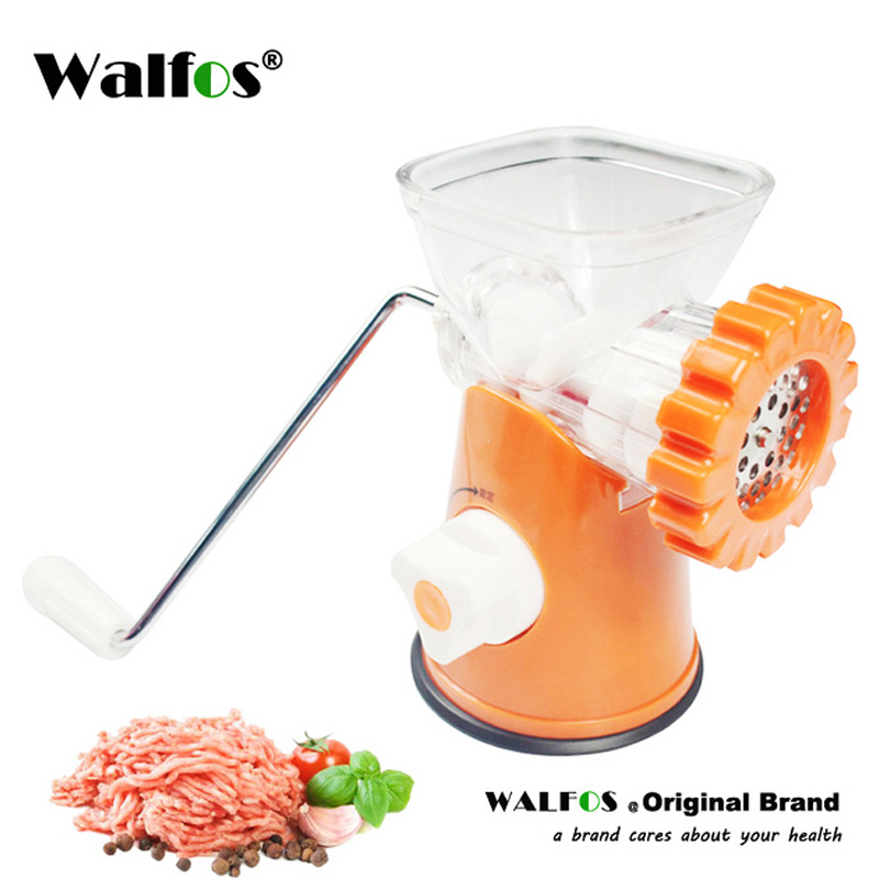 WALFOS Multifunktionale Hause Manuellen Fleischwolf Für Hacken Fleisch/Gemüse/Gewürz handkurbel Fleischwolf wurst: WALFOS Orange