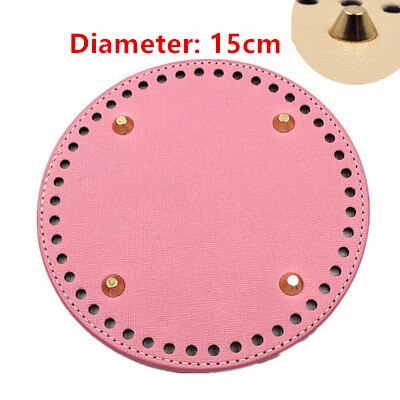 1 Pc Oval Long Round Leather Bottom with Holes Rivet for Knitted Bag PU Leather Bag Accessories DIY Woven Crochet Bag Bottom: K