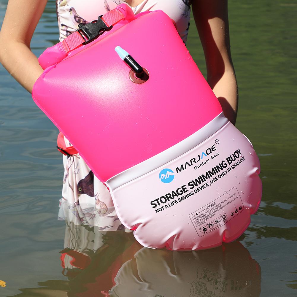 20L Zwemmen Boei Met Dry Bag Multifunctionele Opblaasbare Goede Zichtbaarheid Zwemmen Boei Voor Water Sport Liefhebbers