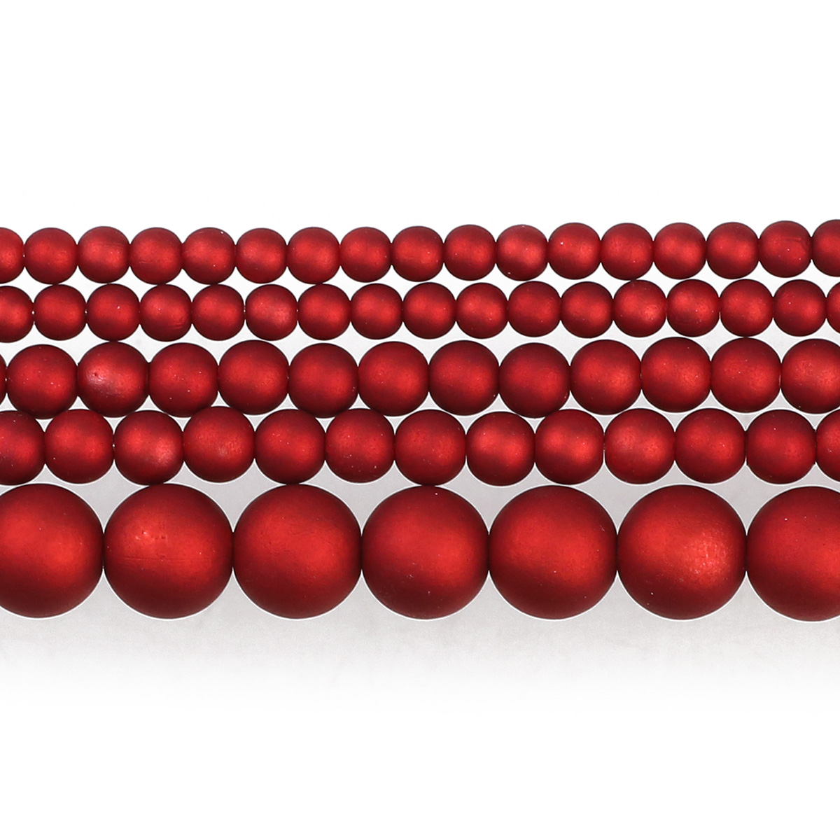 Cuentas acrílicas rojas mate, cuentas redondas de goma sueltas de 6/8/10/14mm para pulseras Diy, collares, pendientes, suministros para manualidades para hacer joyería