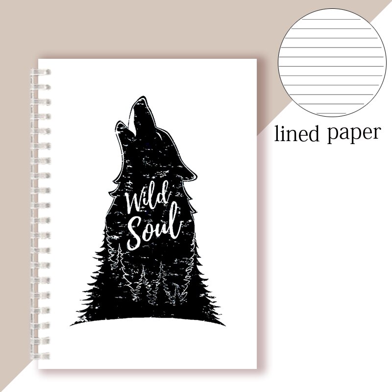 Wolf Sticky Note Animal Galaxy Wolf Head Spiral Notebook Nordic Min... – Grandado