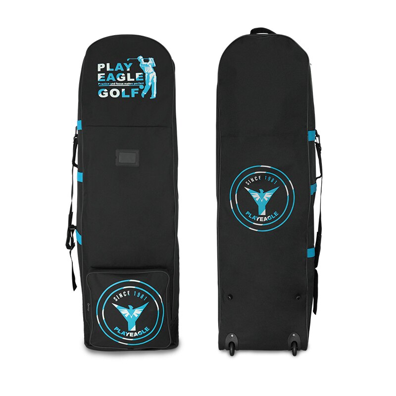 Playeagle Golf Luchtvaart Tas Met Wielen Opvouwbare Dubbele Rits Lichtgewicht Trolley Cover Met Sluizen Golf Reistas: blue