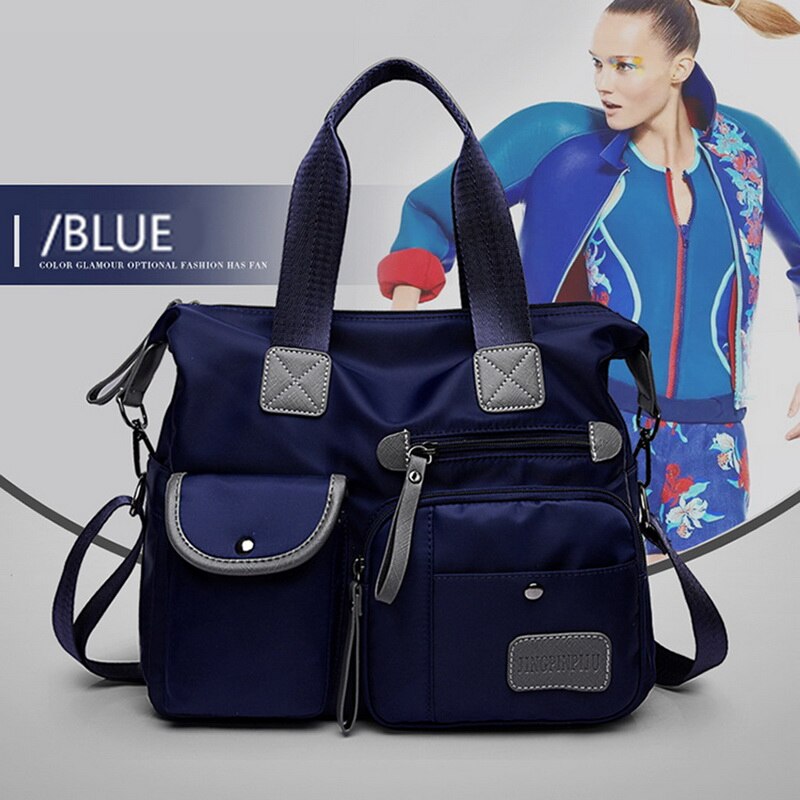 Tøyvesker til kvinner kvinner bag glidelås nylon skulderveske uformelt crossbody vesker til kvinner budbringer poser bolsa feminina