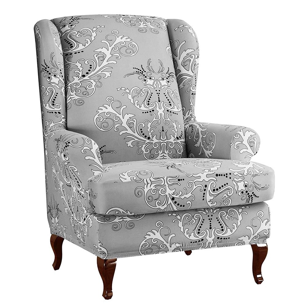 Beschermhoes meubel vleugelstoel hoes accessoires moderne zachte bladeren bedrukte decoratieve fauteuil afneembare elastische