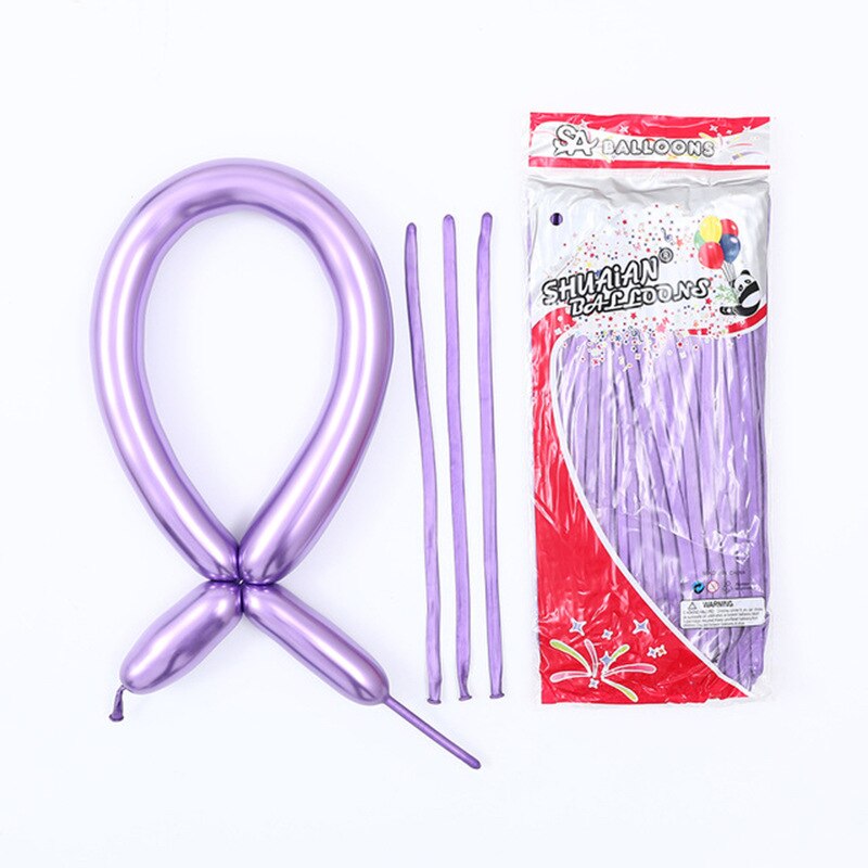 10/20/30 Uds Globos largos látex metálico cromado 260 atado mágico globos giratorios para decoraciones de cumpleaños aniversario de boda: Gris claro / 5 pulgadas