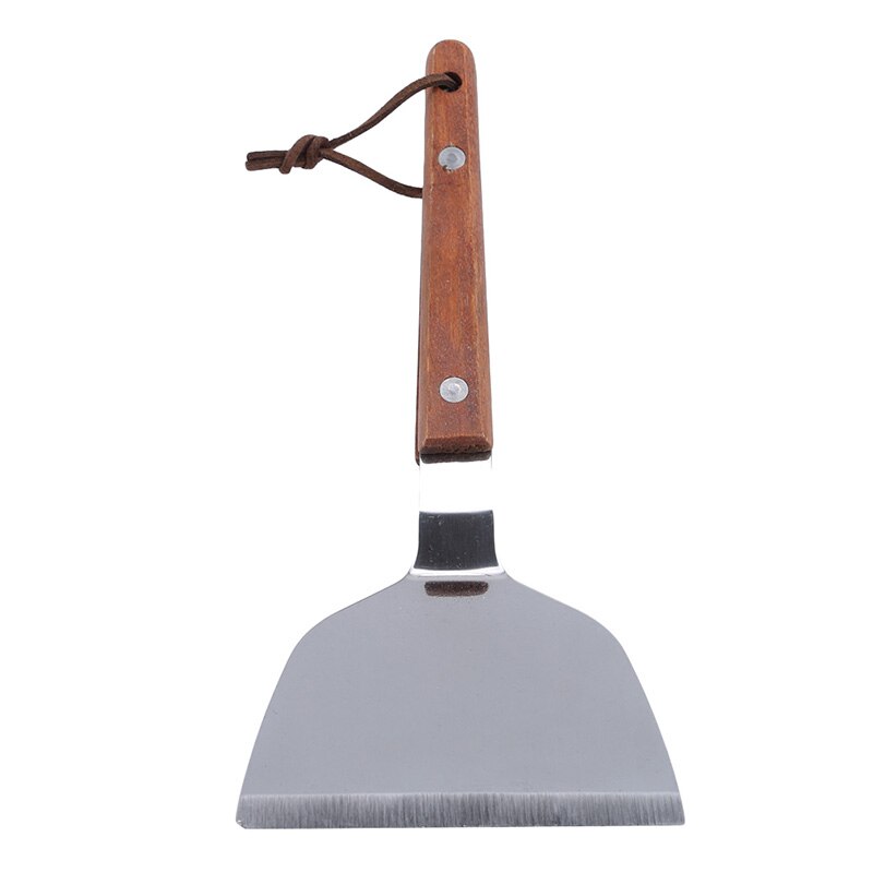 1 Uds. Pala de acero inoxidable para Pizza pala de Metal para pelar Pizza con mango de madera tarta tortita Pie paleta herramienta para hornear