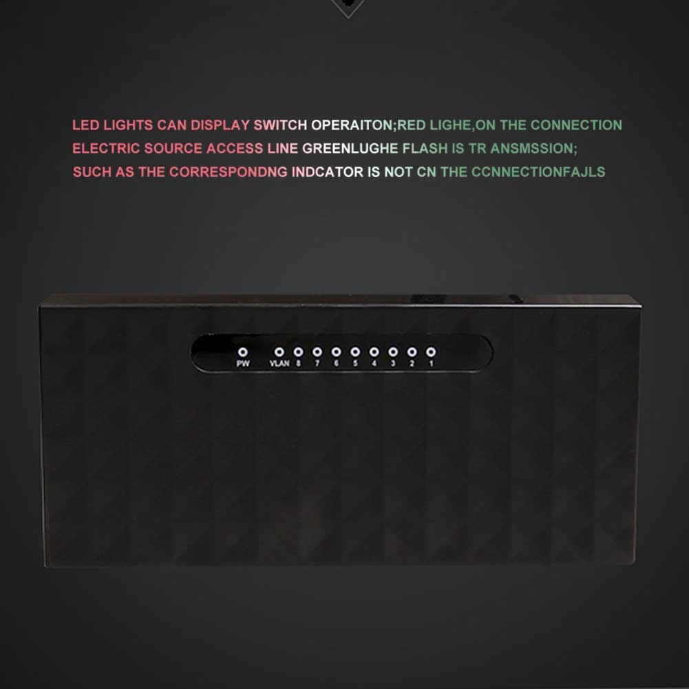 LAN Unmanaged Network Home 8 Port Ethernet Switch Desktop RJ45 1000 Mbps Splitter Full Duplex Gigabit Hub Sturdy Self Adaptive