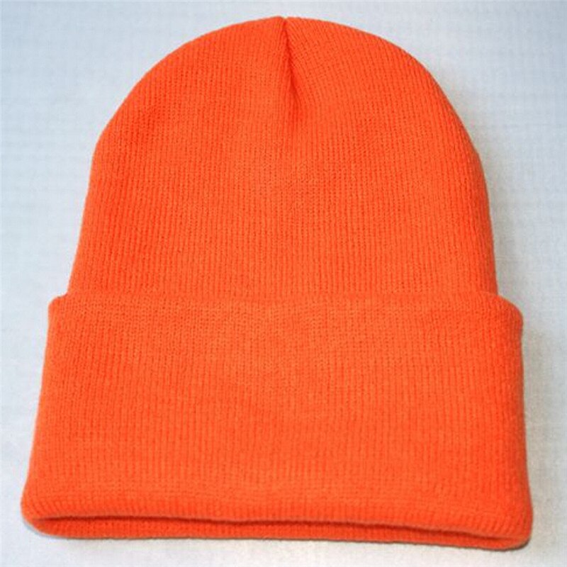 Skullies beanies unisex slouchy sticking beanie hip hop keps varm vinter skidmössa för män kvinnor dam höst slouch hattar: Orange