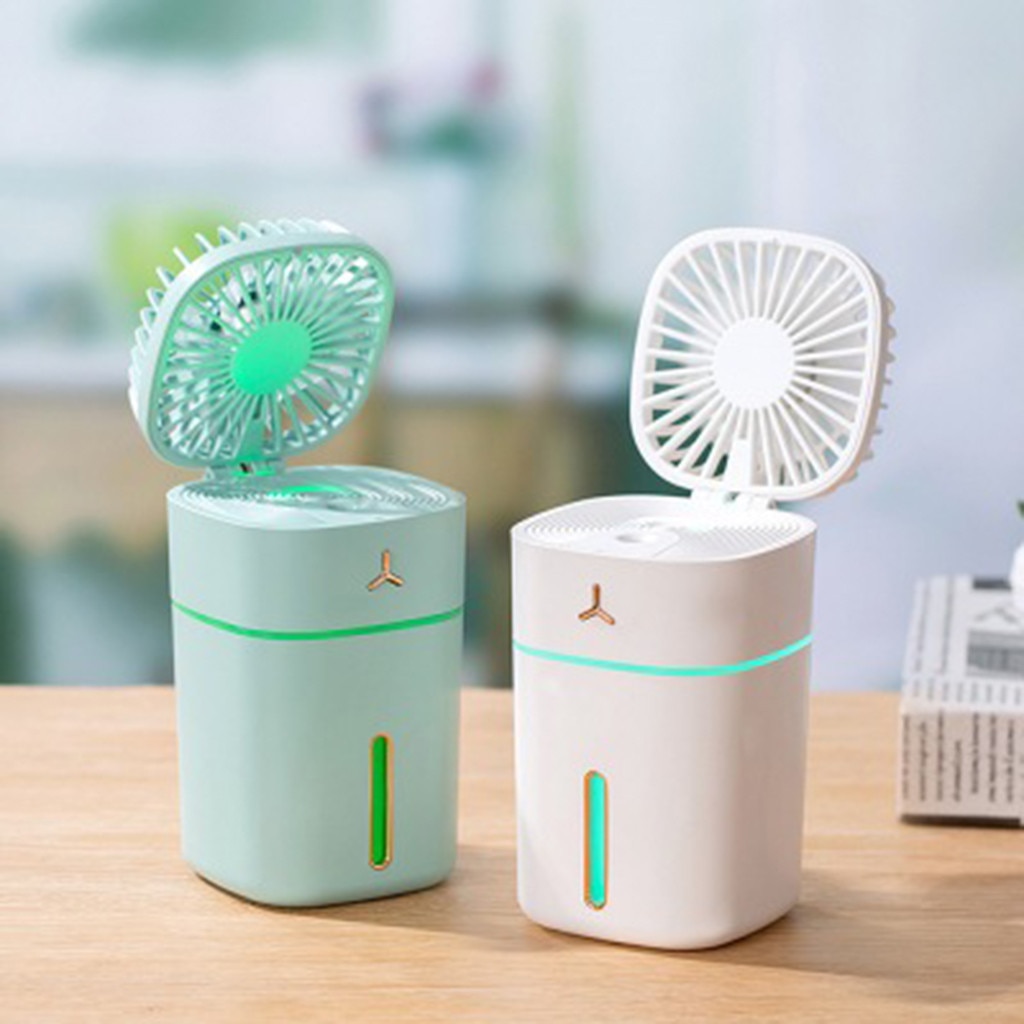 Home Low Noise Smart Home Portable Handheld Multi-function Colorful Air Humidifier Office Small USB Charging Small Fan