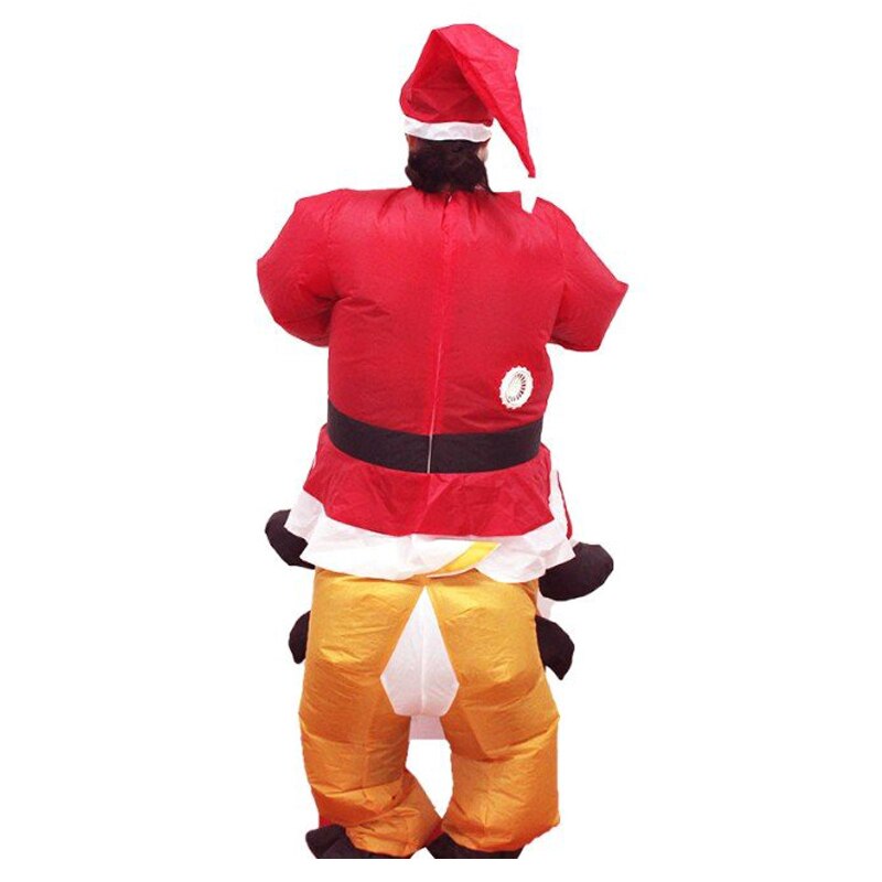 Xmas kostym klänning uppblåsbar jultomten jumpsuit vuxen sprängdräkt nin 668