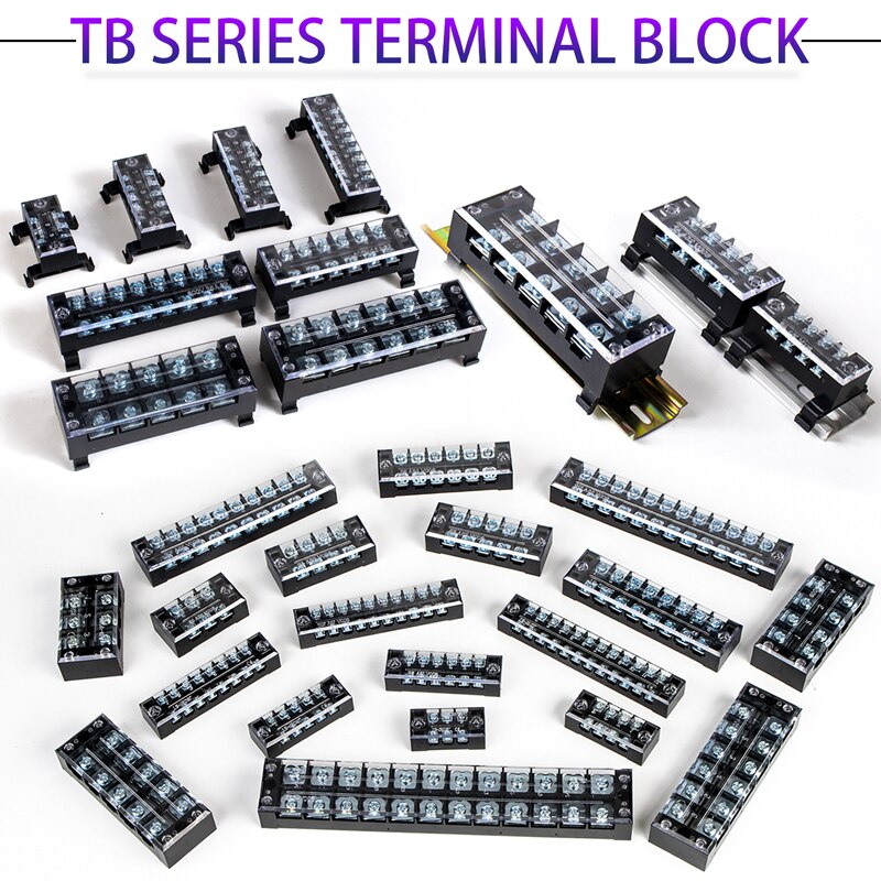 1 stk dobbelt række barriere skrue terminal blok strip wire stik 600v 15a 3/4/6/8/10/12 positioner valgfri
