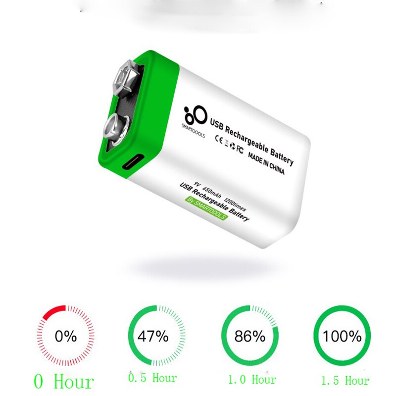 9V 650mAh li-ion Rechargeable battery Micro USB Batteries 9 v lithium for Multimeter Microphone Toy Remote Control KTV use