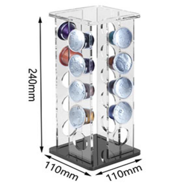Nespresso kapsler stativ akryl dolce gusto holder kaffekapsel display opbevaringsstativ til 20 stk.
