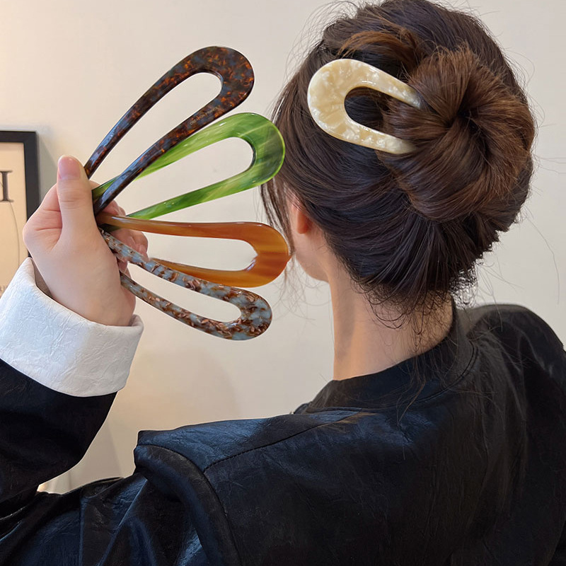 VANIKA mode multi-color acetaat haarspeldjes vrouwen elegante U-vormige haarstok eenvoudige hoofdtooi haaraccessoires cadeau