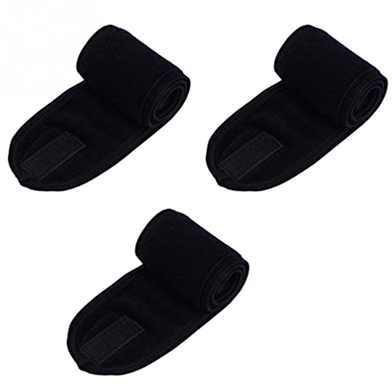 Vrouwen Mannen Mode Hoofdband Yoga Gym Sport Haarband Verstelbare Katoen Met Fastener Brede Elastische Voor Make Up En Wassen gezicht 3Pcs: Black
