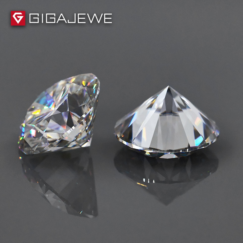 Gigajewe d vvs 1 0.8ct 6mm runde excellent cut moissanite løs diamant test bestået lab perle til smykker gør kæreste
