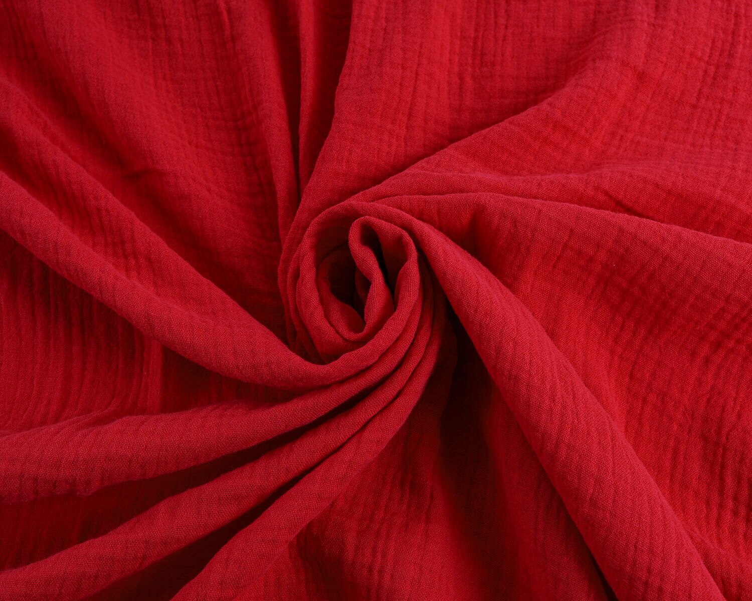 2-Layered Gauze Soft Crinkle Cotton Muslin Fabric 135x50cm - Sold By The Half Meter: Red