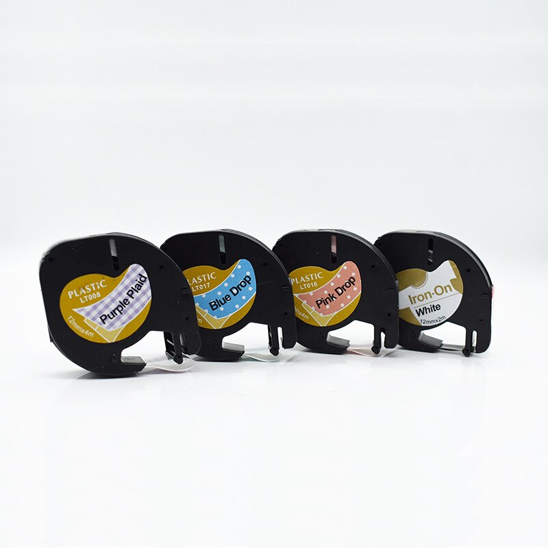 5 bandas de etiquetas de plástico para compatibilidad en blanco y negro para fabricantes de etiquetas Dymo Letratag Qx 50, Xr, Xm, 2000 y Plus