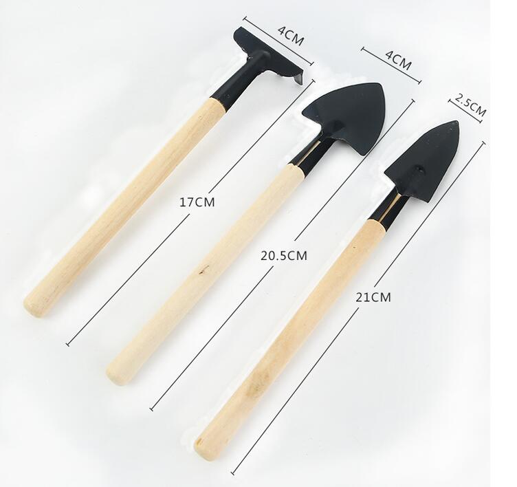 Mini pala rastra herramientas maceta plantas en maceta conjunto de mantenimiento con mango de madera planta suelo palas herramientas de jardinería swyq