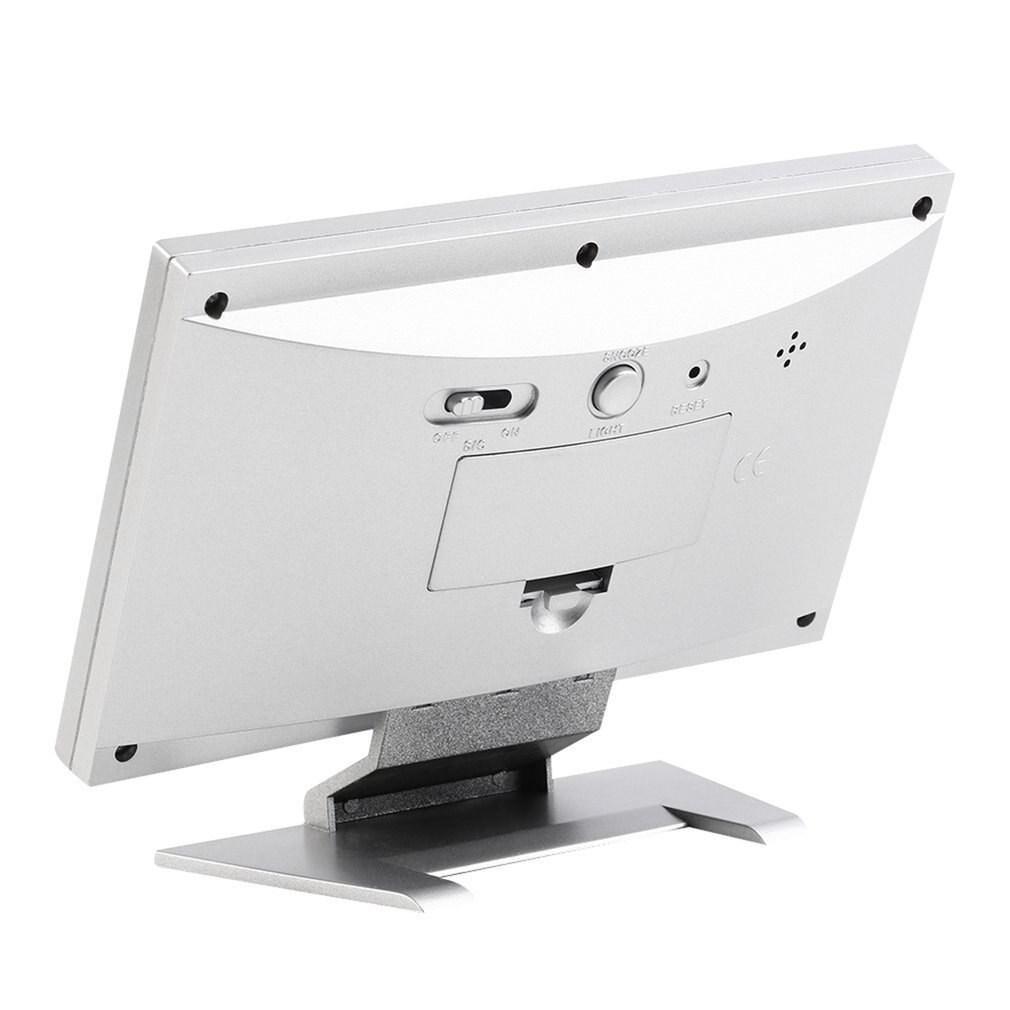 Röststyrning digital klocka bakgrundsbelysning ledd bordsklocka vädermonitor kalender med termometer skrivbordsklocka