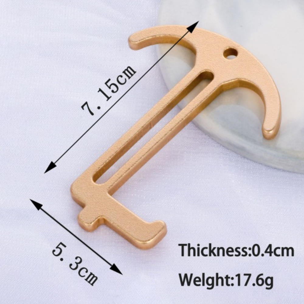 Multi-functional Anti-contact Key Chain Protection Against Epidemic And Anti-virus Easy Pull Button Isolation Portable Door Open: Dark Grey