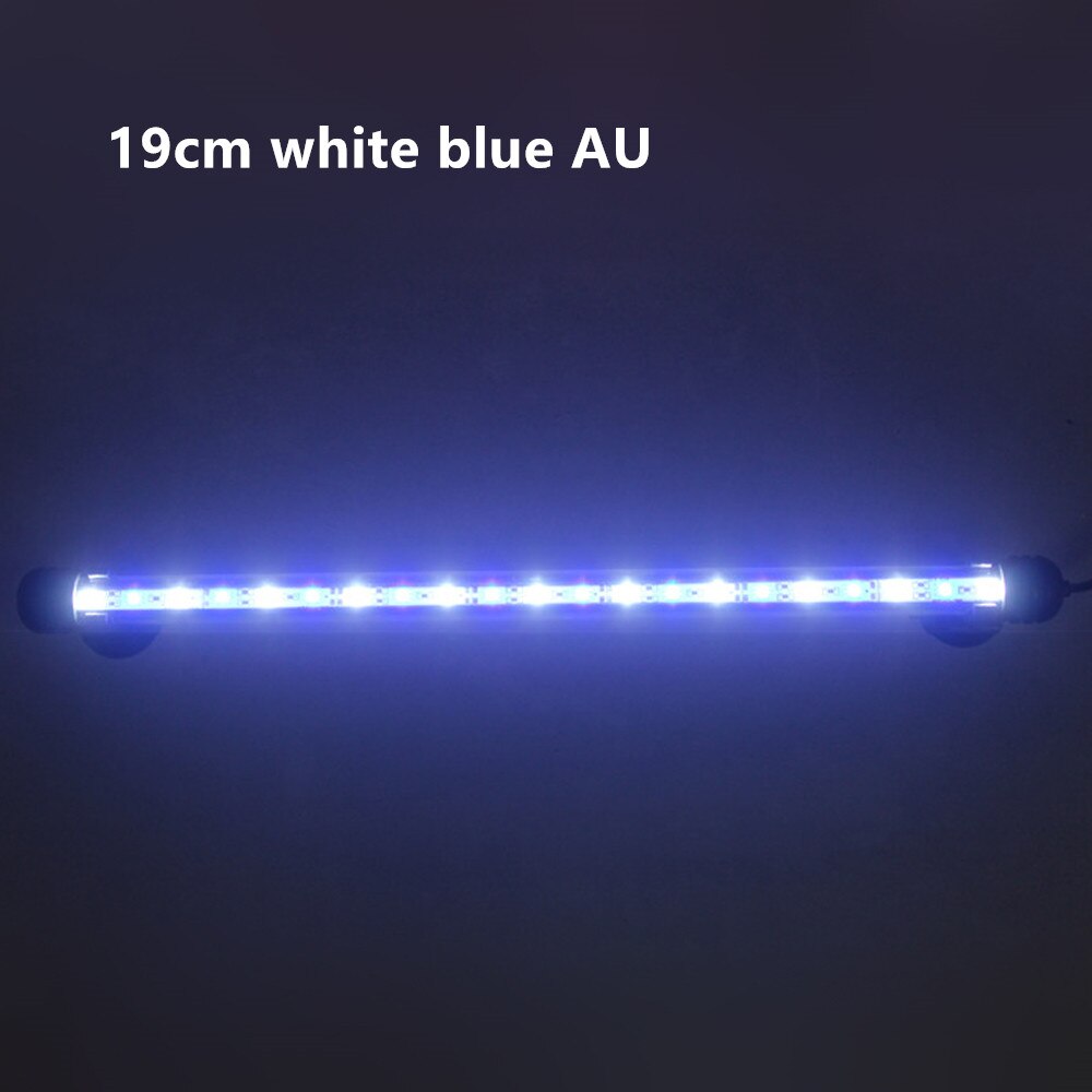 Waterproof LED Aquarium Lights Fish Tank Light Bar Blue/White 19CM Submersible Underwater Clip Lamp Aquatic Decor RGB light: 19cm white blue AU
