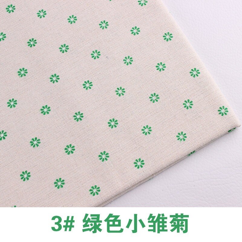 1 Metre Printed Cotton Linen Fabric Small Daisy Printed Linen Hand Curtainfabric by the yard